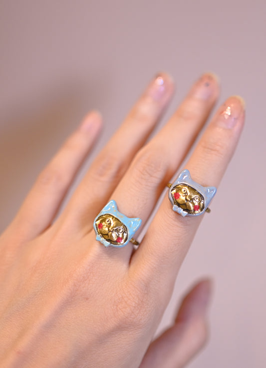 Meow with Head Scarf Ring - LLUNAA
