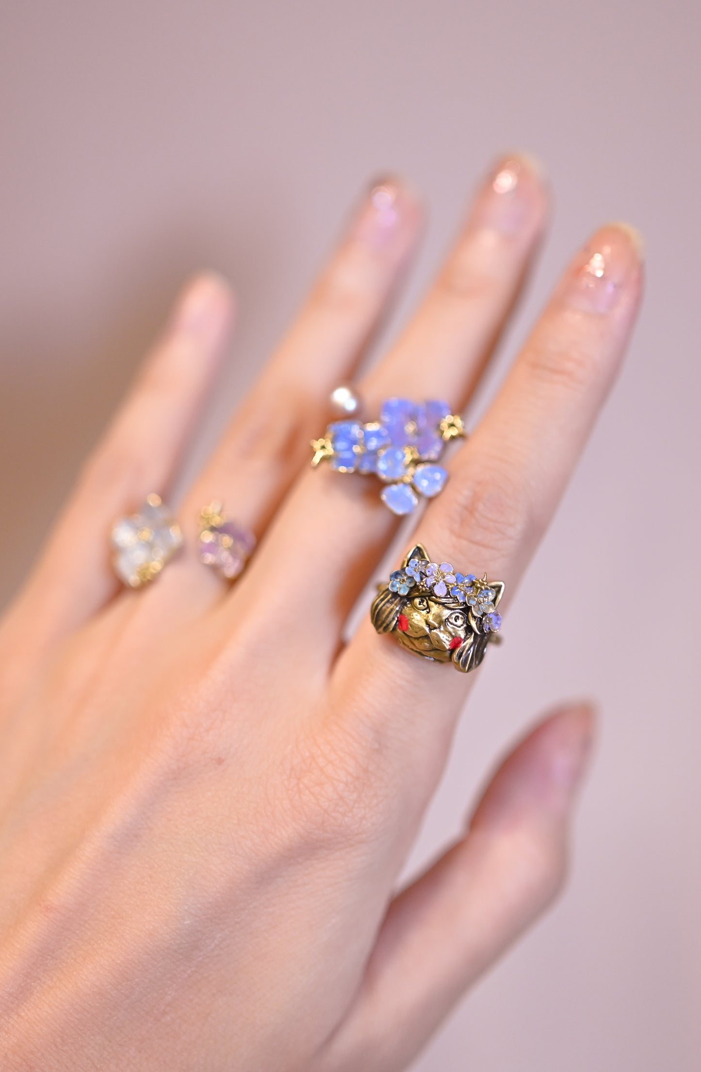 Meow with Head Scarf Ring - LLUNAA