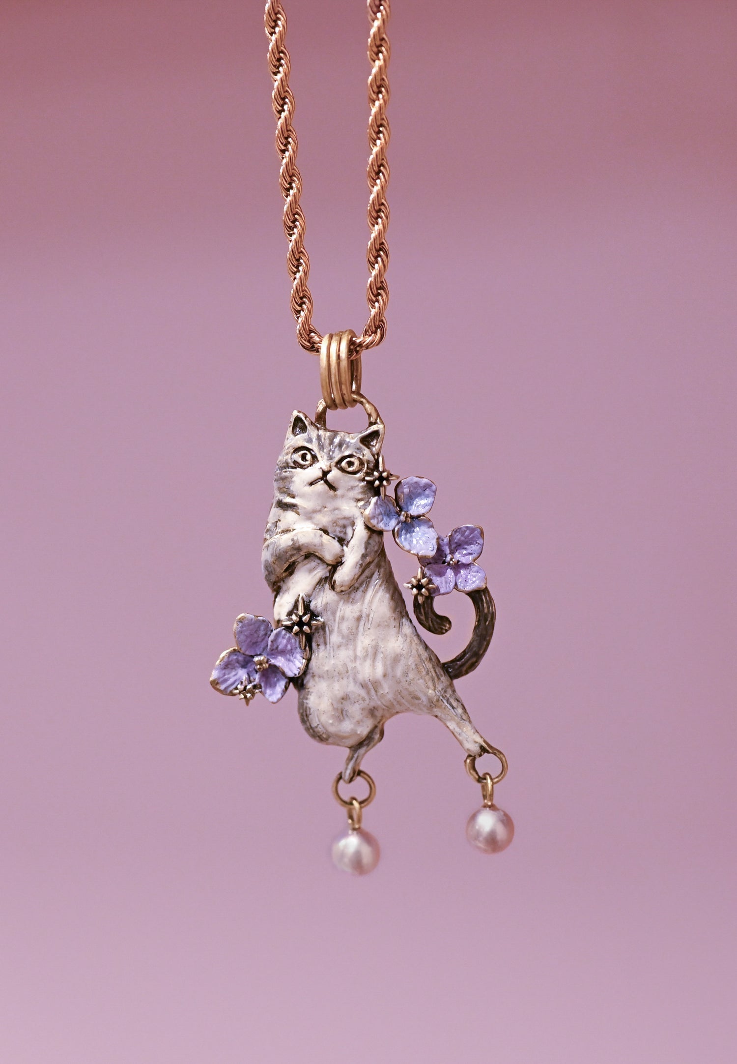 Gray tabby Meow Necklace - LLUNAA
