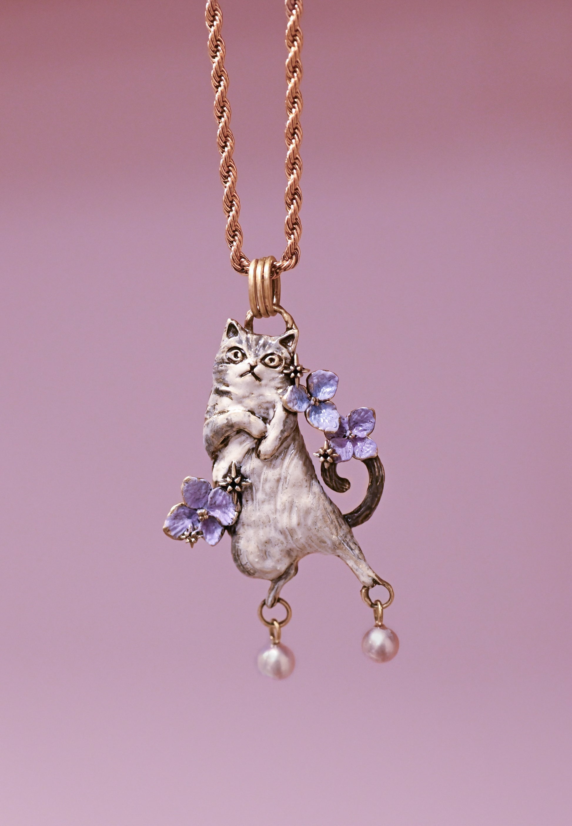 Gray tabby Meow Necklace - LLUNAA
