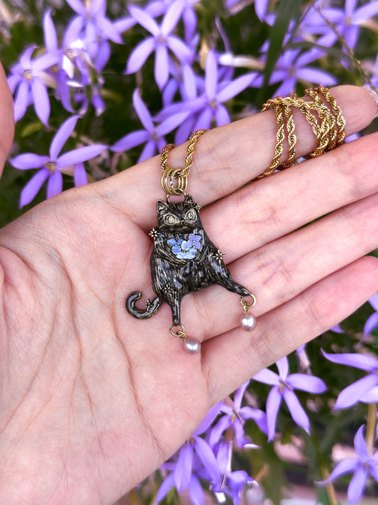 Black Meow Necklace - LLUNAA